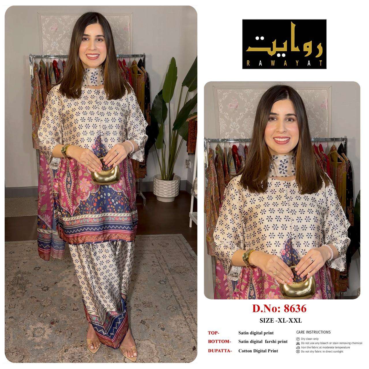 RIWAYAT 8613 to 8666 Satin Printed Premium Dresses