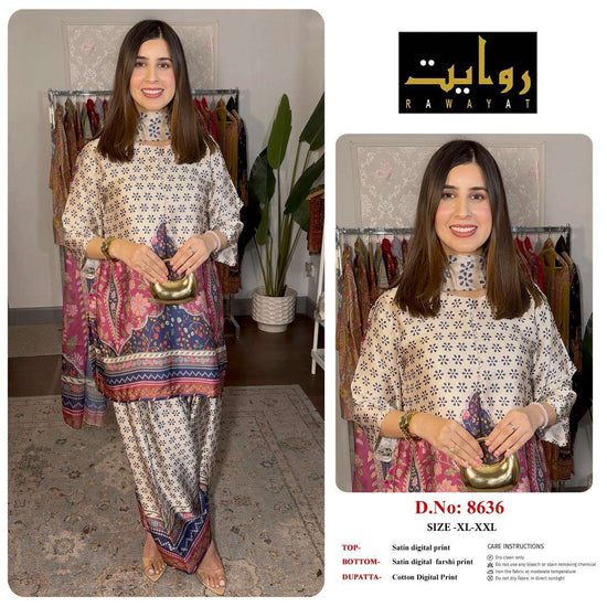 RIWAYAT 8613 to 8666 Satin Printed Premium Dresses