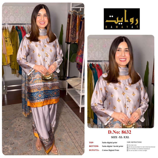 RIWAYAT 8613 to 8666 Satin Printed Premium Dresses