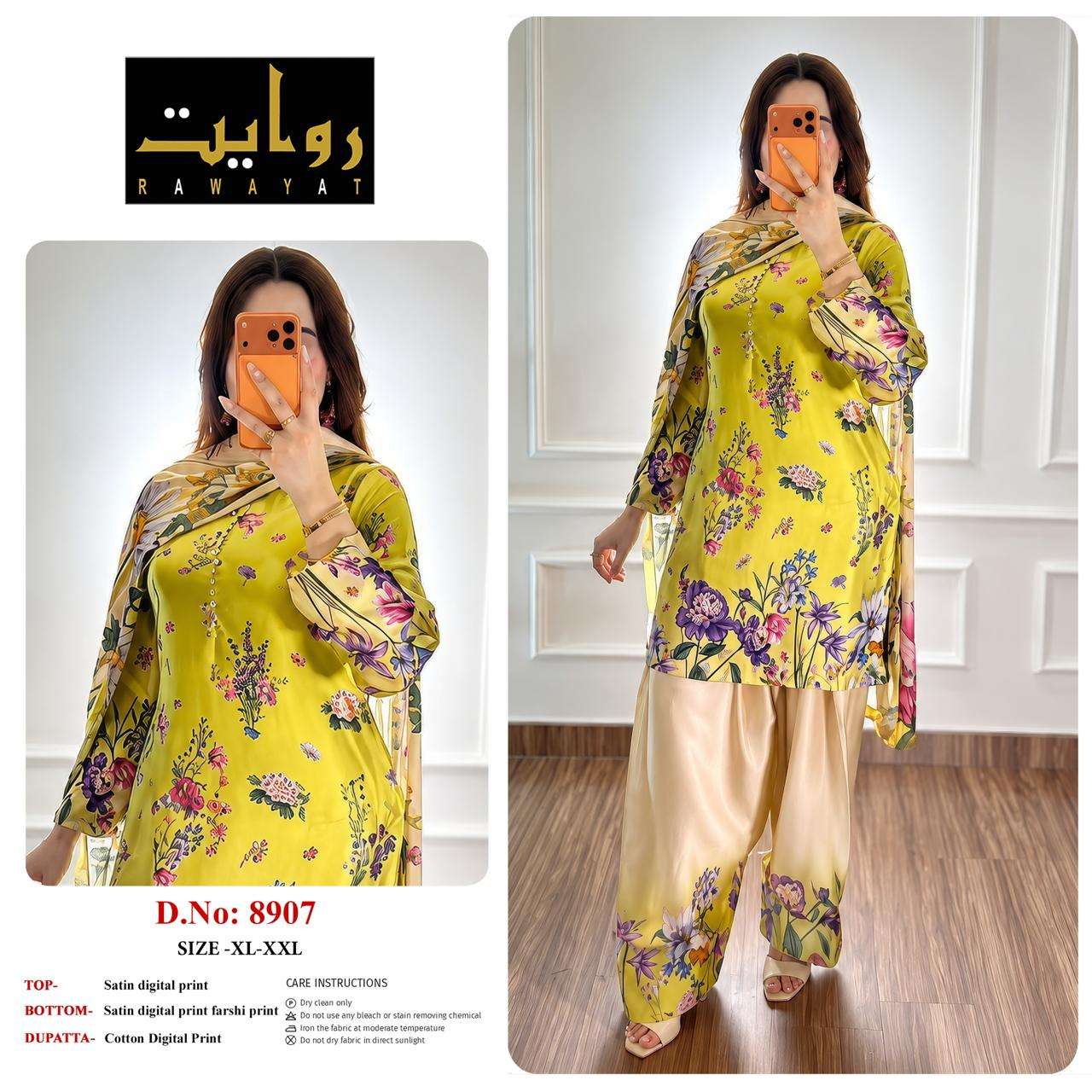 Riwayat 8903 To 8942 Satin Printed Premium Dresses