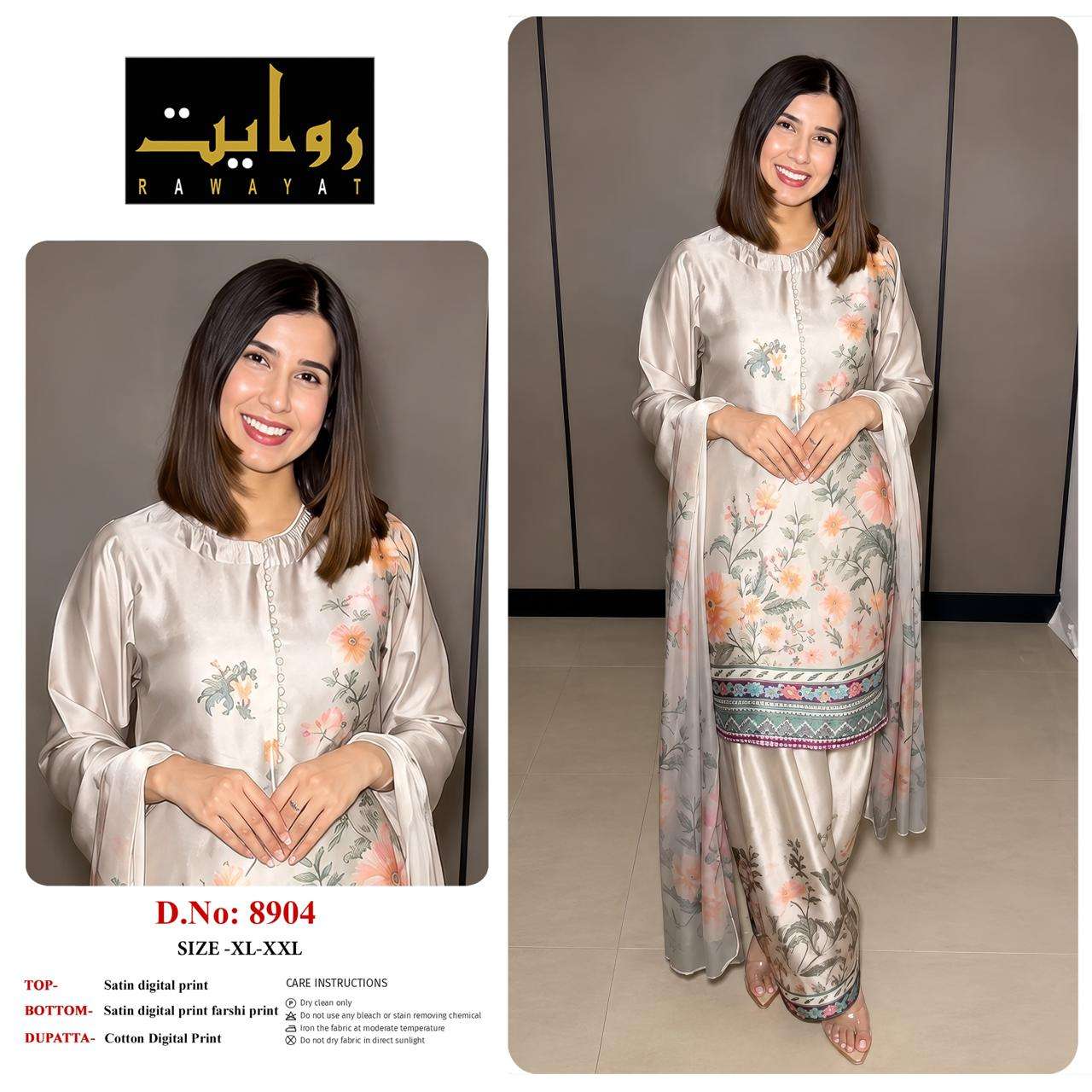 Riwayat 8903 To 8942 Satin Printed Premium Dresses