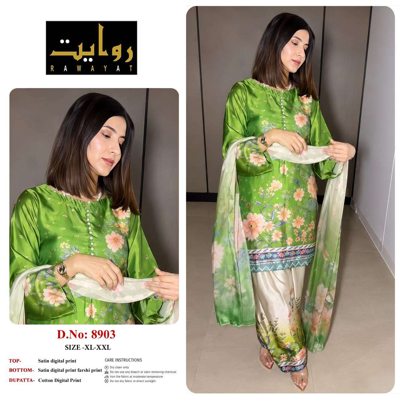 Riwayat 8903 To 8942 Satin Printed Premium Dresses
