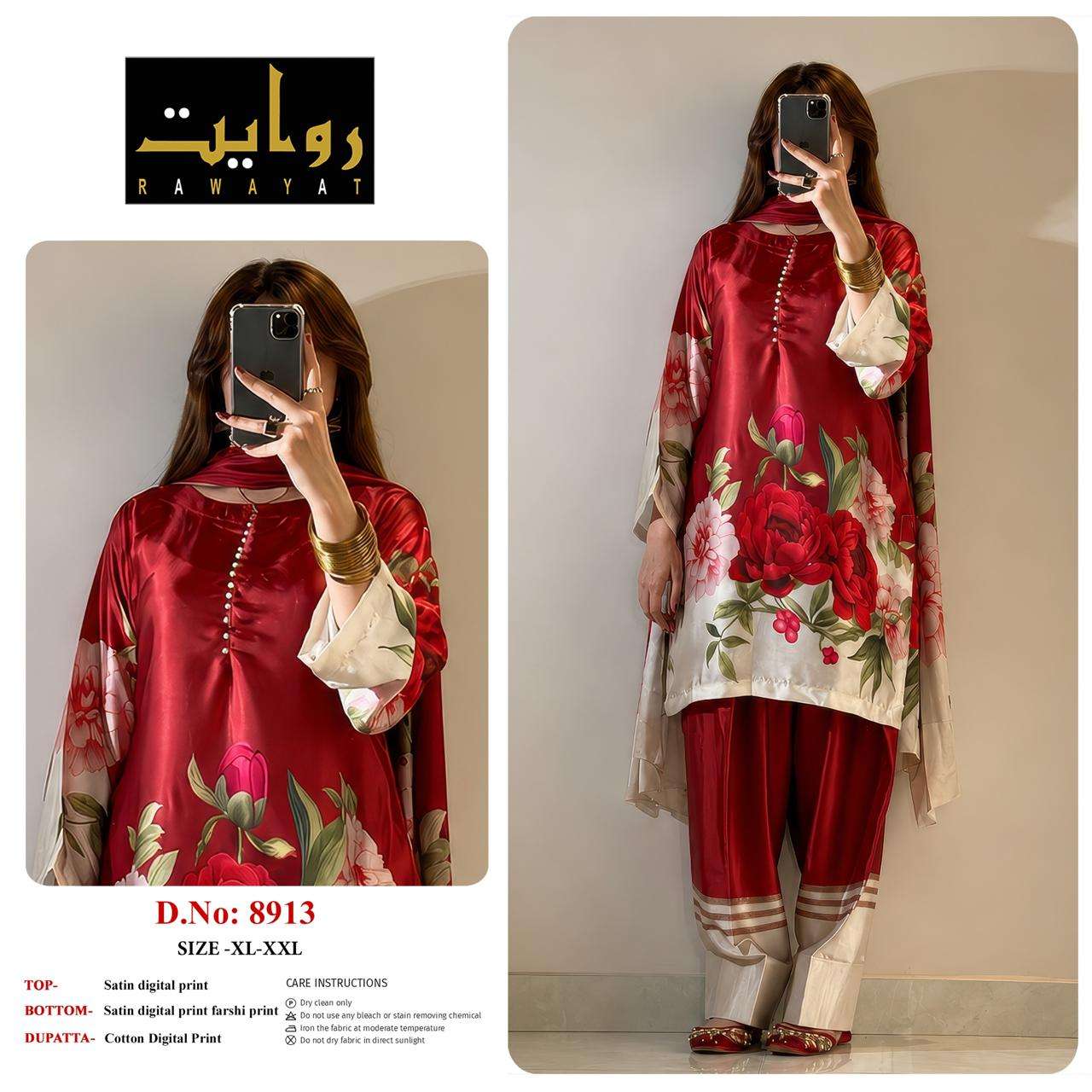 Riwayat 8903 To 8942 Satin Printed Premium Dresses