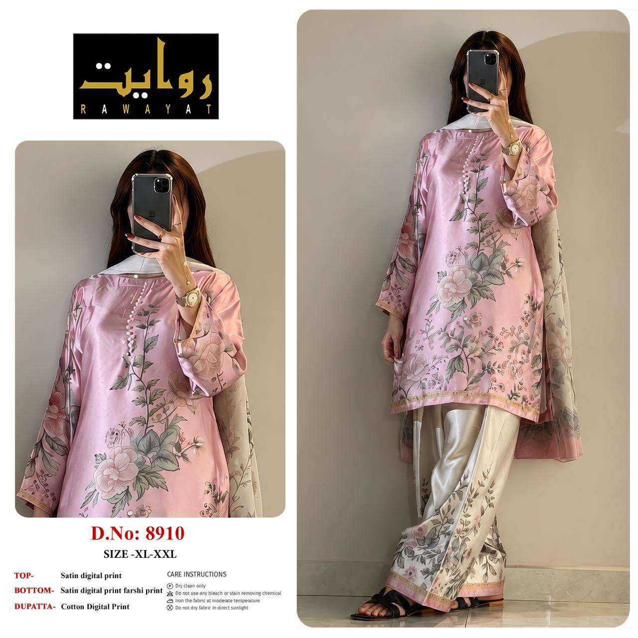 Riwayat 8903 To 8942 Satin Printed Premium Dresses