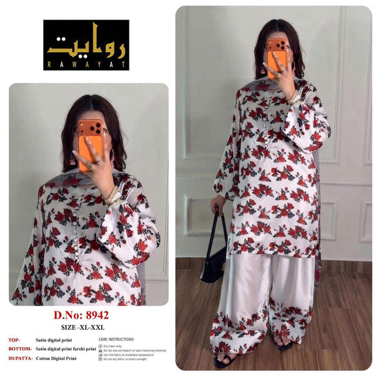 Riwayat 8903 To 8942 Satin Printed Premium Dresses