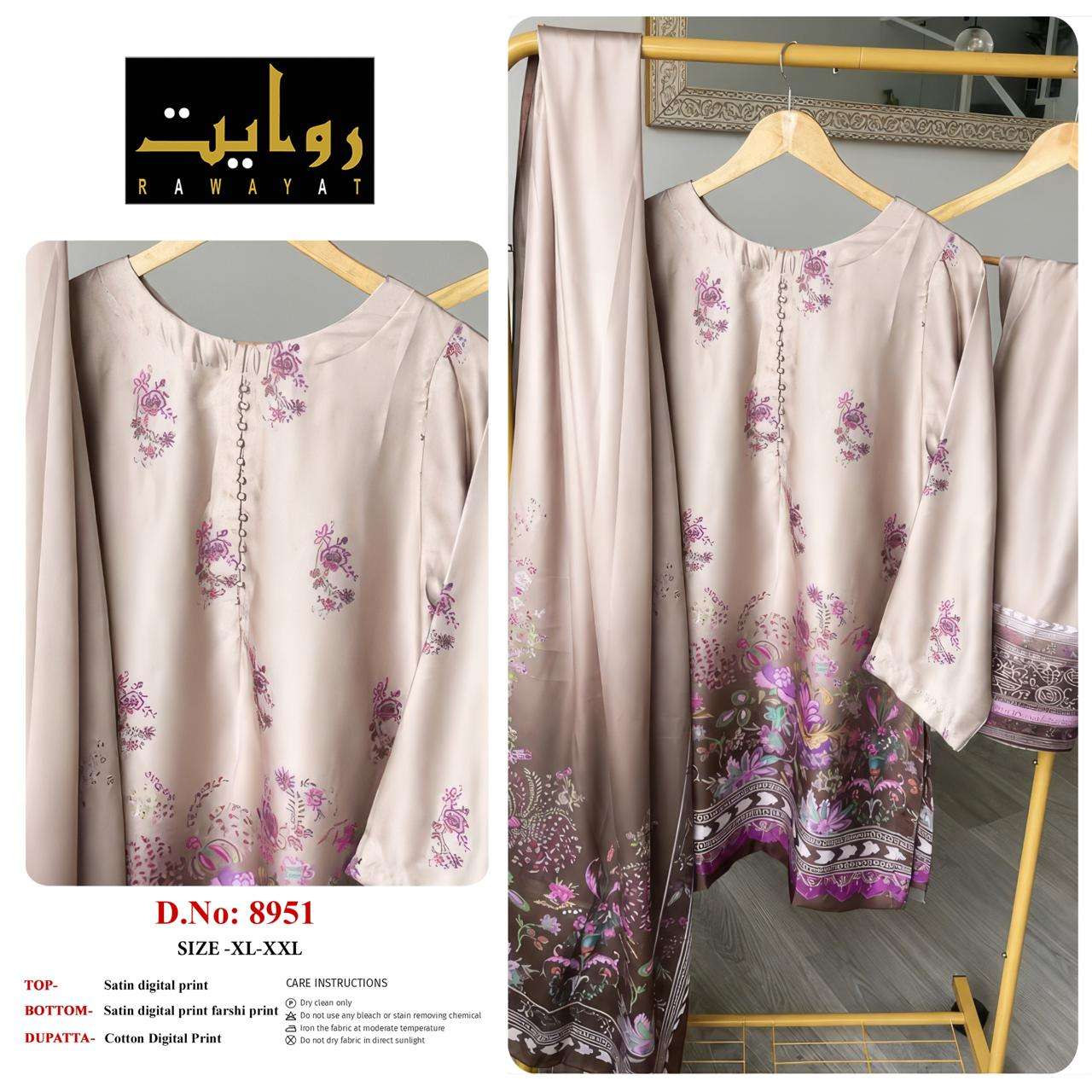Riwayat 8903 To 8942 Satin Printed Premium Dresses