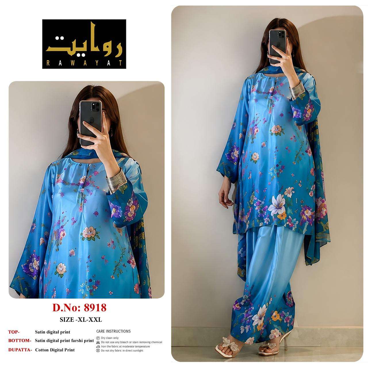 Riwayat 8903 To 8942 Satin Printed Premium Dresses