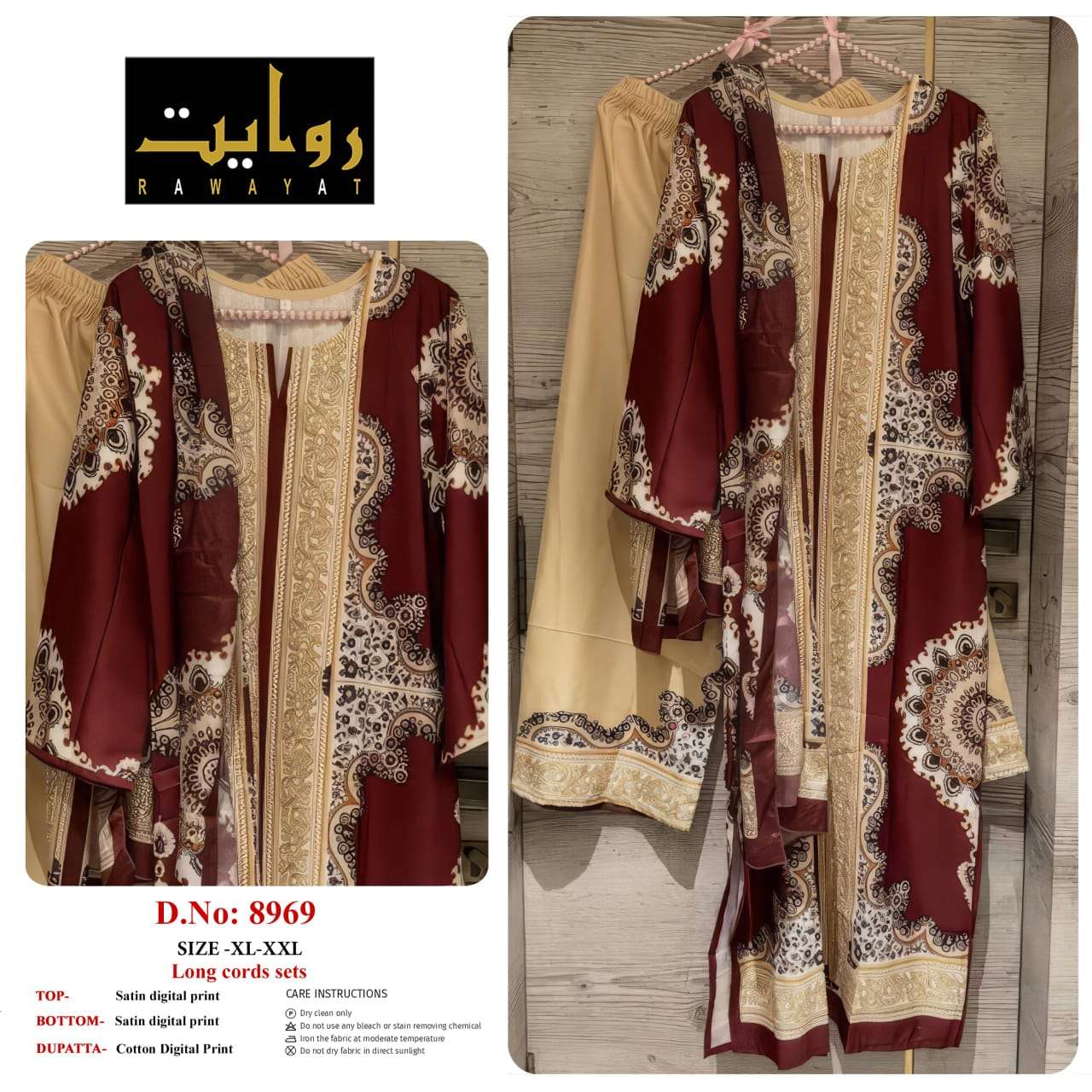 RIWAYAT 8962 TO 8980 Satin Printed Stitched Dresses