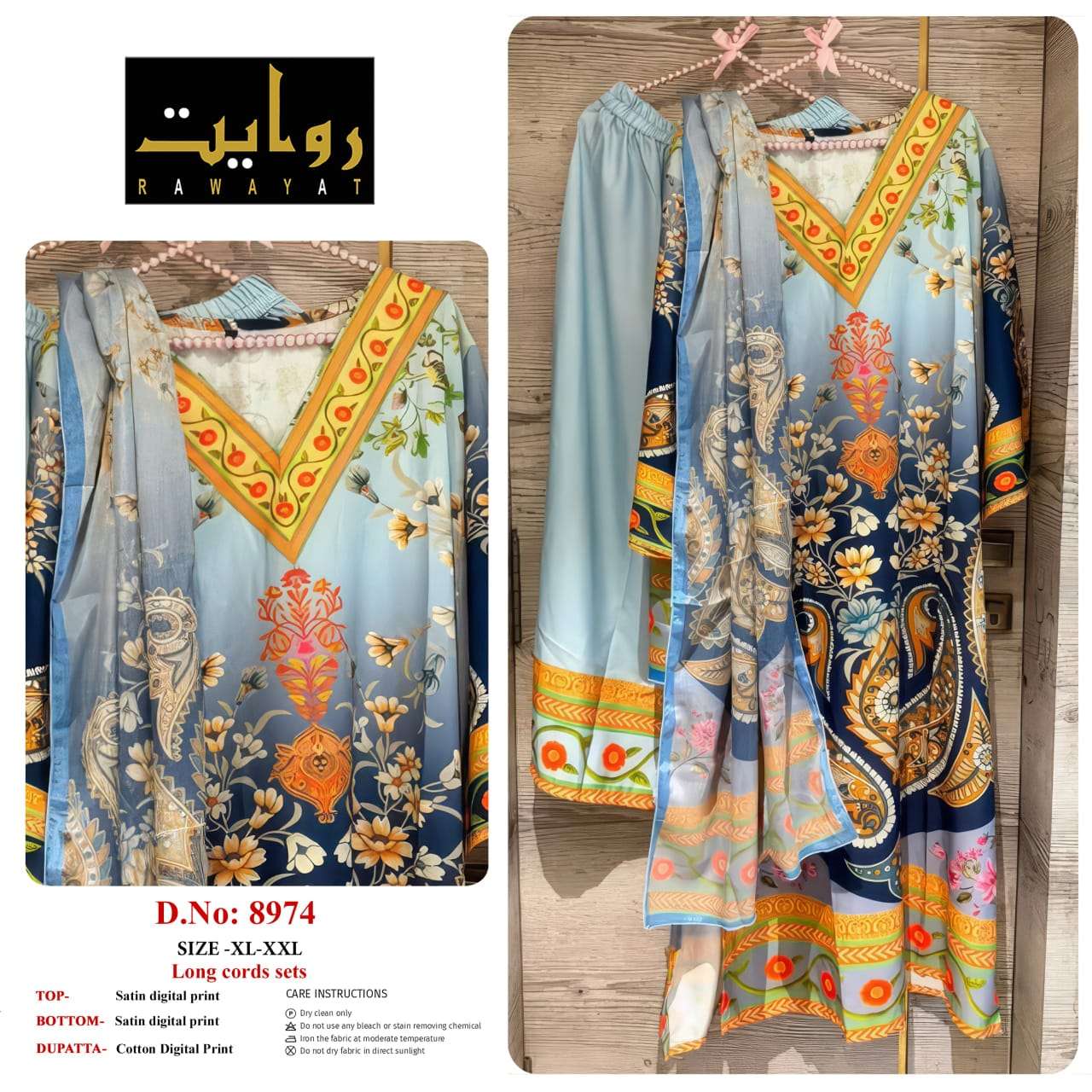 RIWAYAT 8962 TO 8980 Satin Printed Stitched Dresses