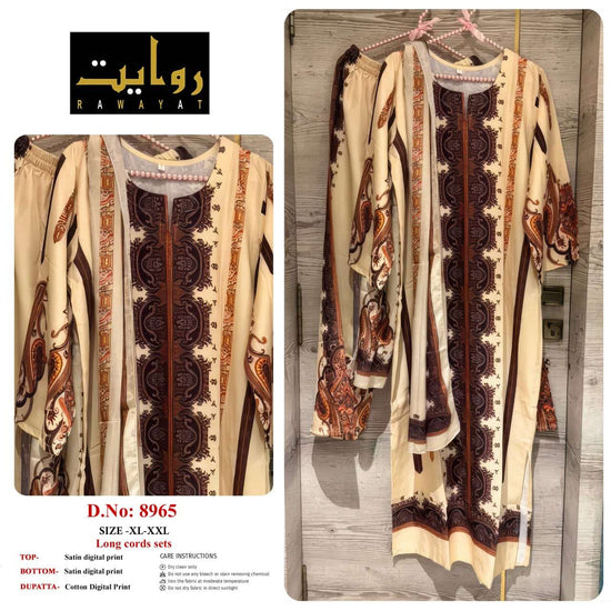 RIWAYAT 8962 TO 8980 Satin Printed Stitched Dresses
