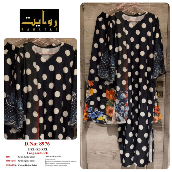 RIWAYAT 8962 TO 8980 Satin Printed Stitched Dresses