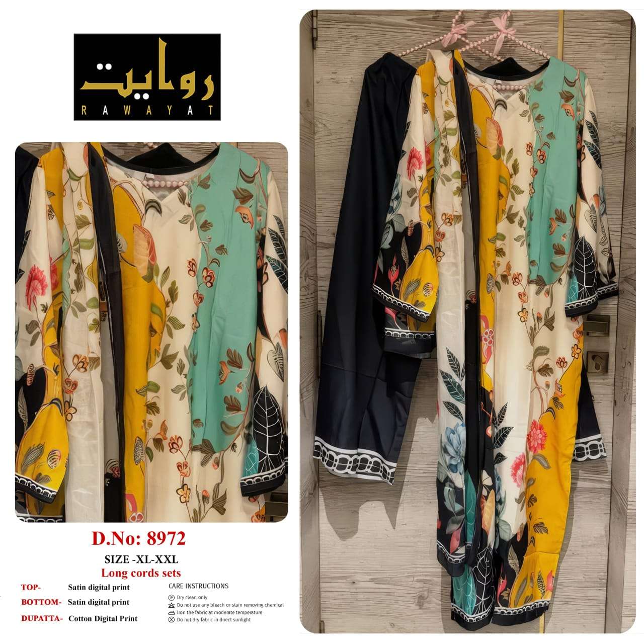 RIWAYAT 8962 TO 8980 Satin Printed Stitched Dresses