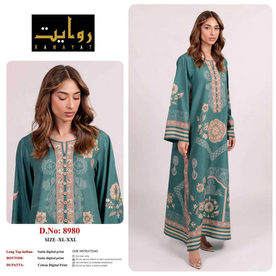 RIWAYAT 8962 TO 8980 Satin Printed Stitched Dresses