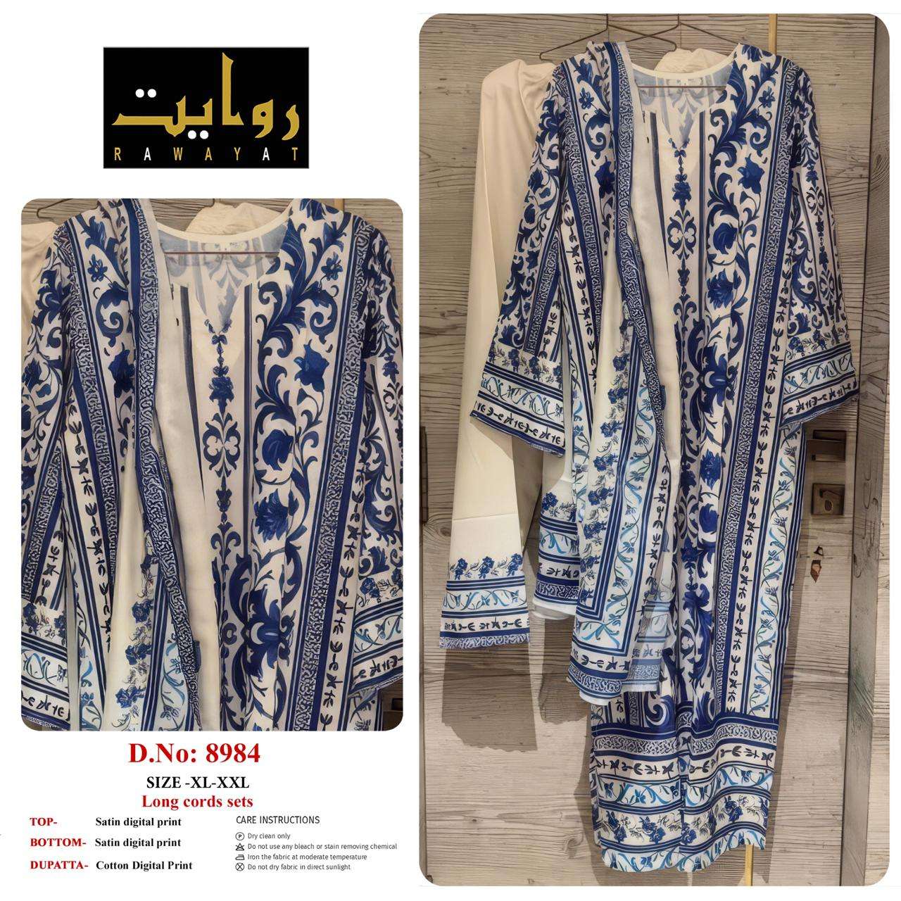 RIWAYAT 8962 TO 8980 Satin Printed Stitched Dresses