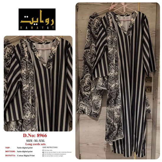 RIWAYAT 8962 TO 8980 Satin Printed Stitched Dresses