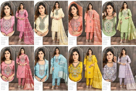 Roma Vol 2 Roman Silk Sequence Worked Kurti Set Collection