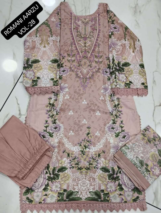 Romani Aarzu Vol 28 Cotton Embroidered Readymade Pakistani Suit Set - Amrah Wholesale