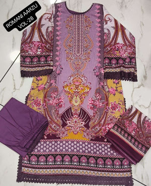 Romani Aarzu Vol 28 Cotton Embroidered Readymade Pakistani Suit Set - Amrah Wholesale