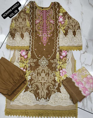 Romani Aarzu Vol 28 Cotton Embroidered Readymade Pakistani Suit Set - Amrah Wholesale