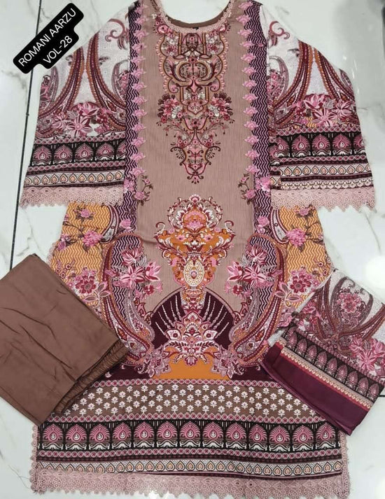 Romani Aarzu Vol 28 Cotton Embroidered Readymade Pakistani Suit Set - Amrah Wholesale