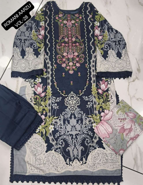 Romani Aarzu Vol 28 Cotton Embroidered Readymade Pakistani Suit Set - Amrah Wholesale