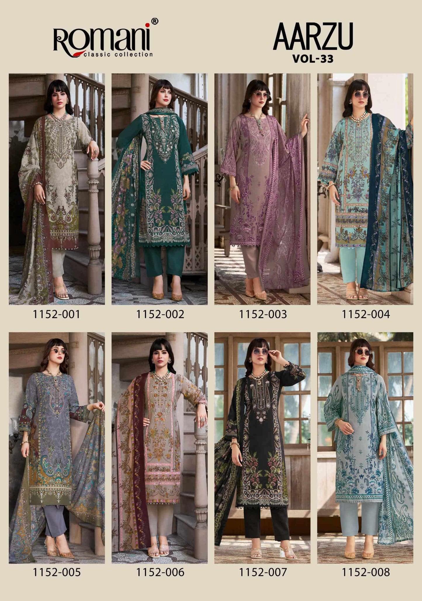 Romani Aarzu Vol 33 Cotton Printed Dress Material