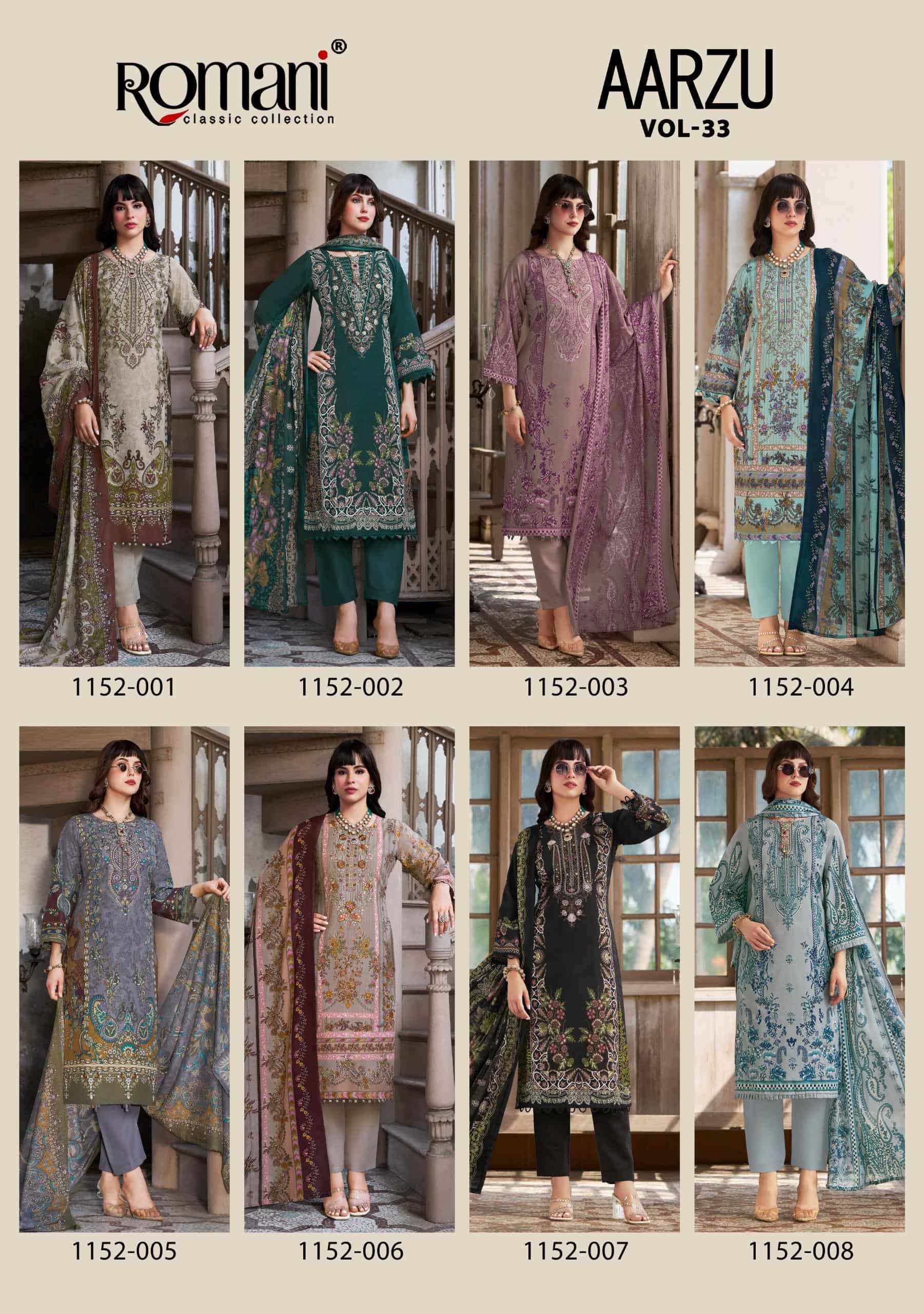 Romani Aarzu Vol 33 Cotton Printed Dress Material