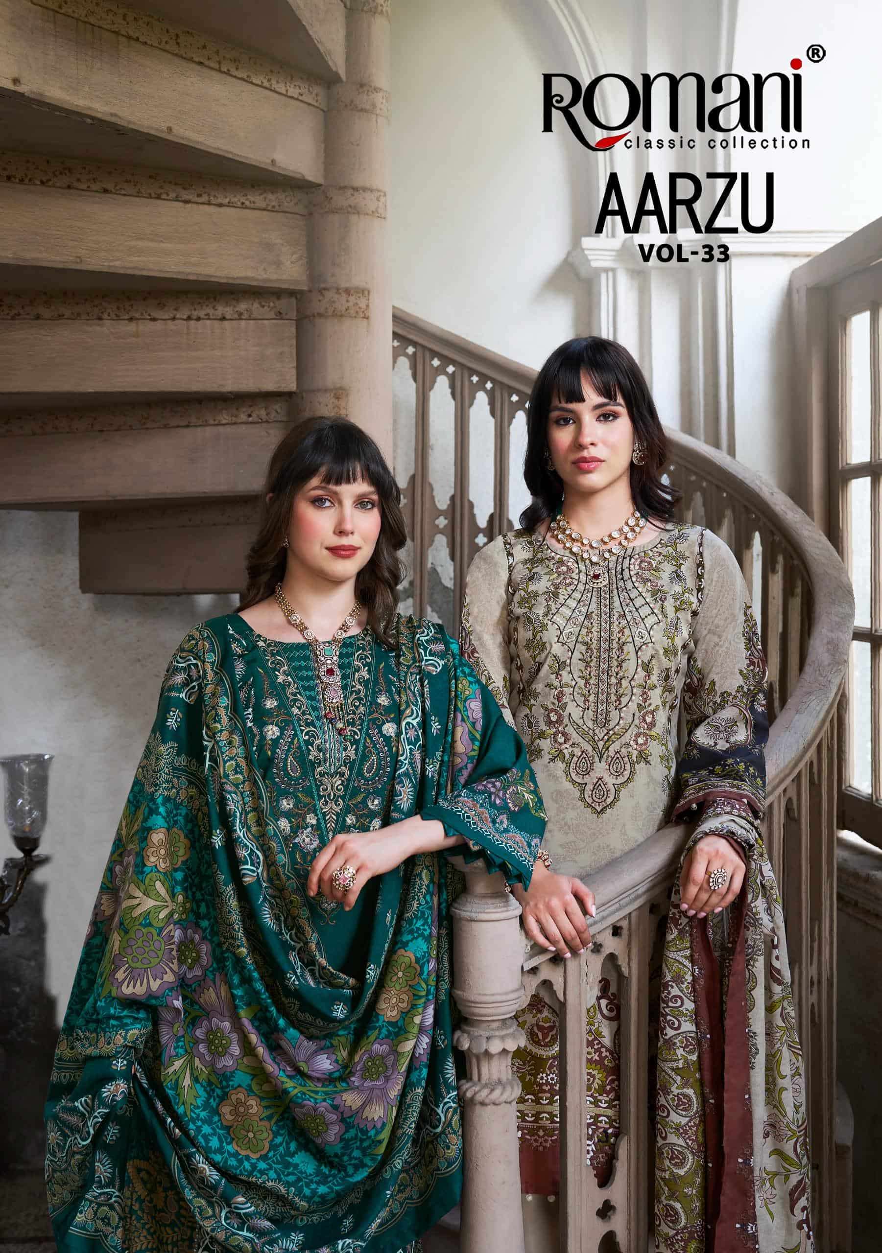 Romani Aarzu Vol 33 Cotton Printed Dress Material