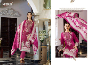 Romani Aarzu Vol 35 Soft Cotton Digital Printed Embroidered Dress Material - Amrah Wholesale