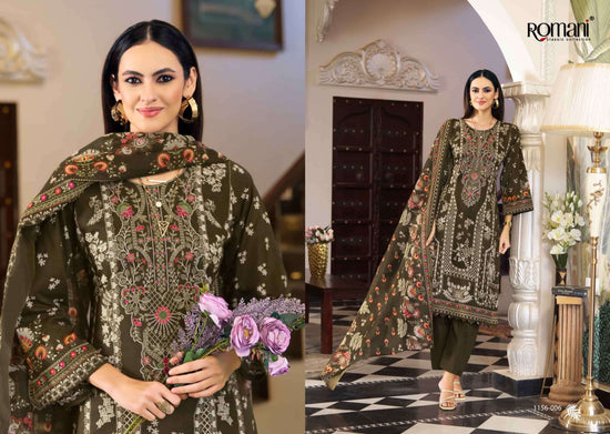 Romani Aarzu Vol 35 Soft Cotton Digital Printed Embroidered Dress Material