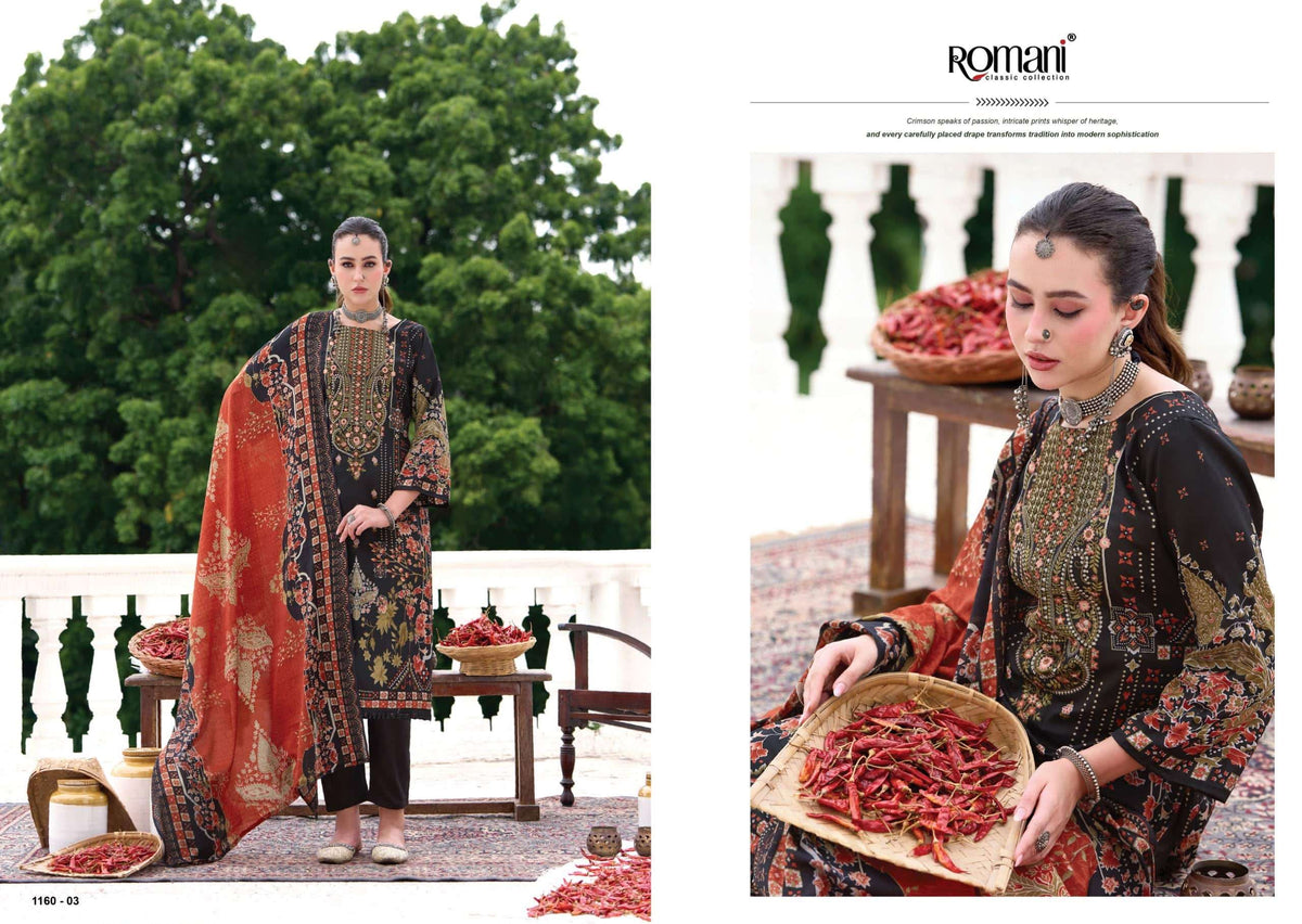 Romani Aarzu Vol-36 Cotton Printed Unstitched Dress Material