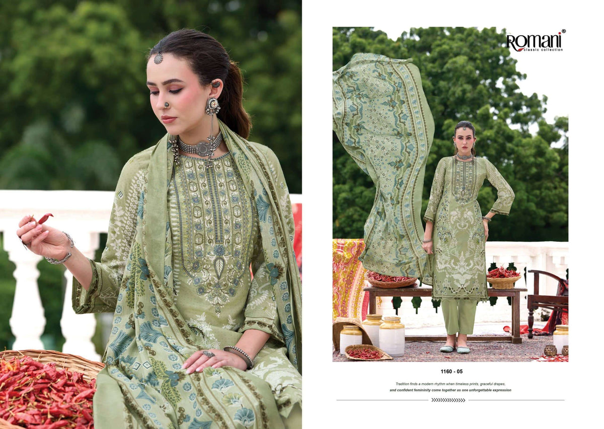 Romani Aarzu Vol-36 Cotton Printed Unstitched Dress Material