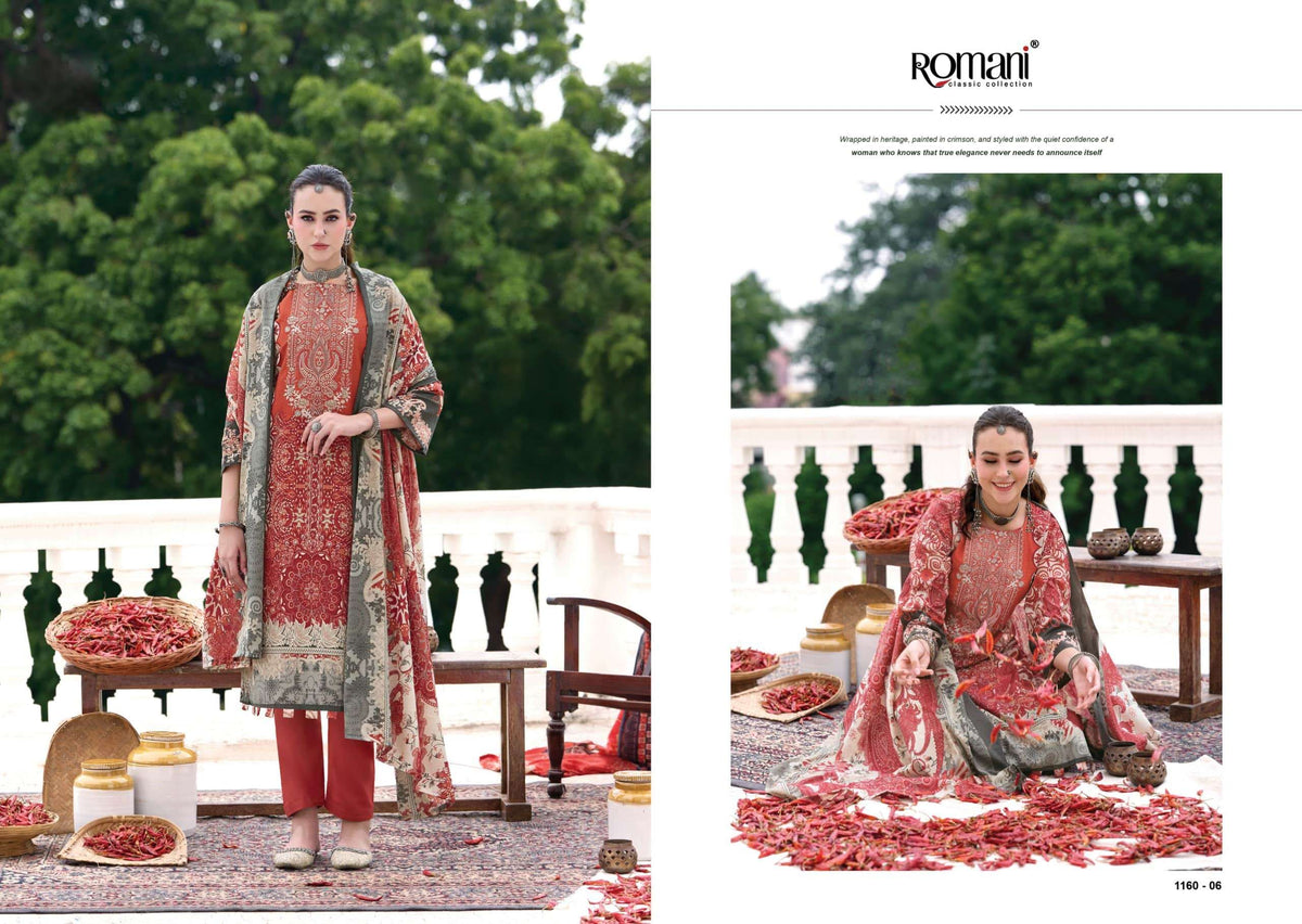Romani Aarzu Vol-36 Cotton Printed Unstitched Dress Material
