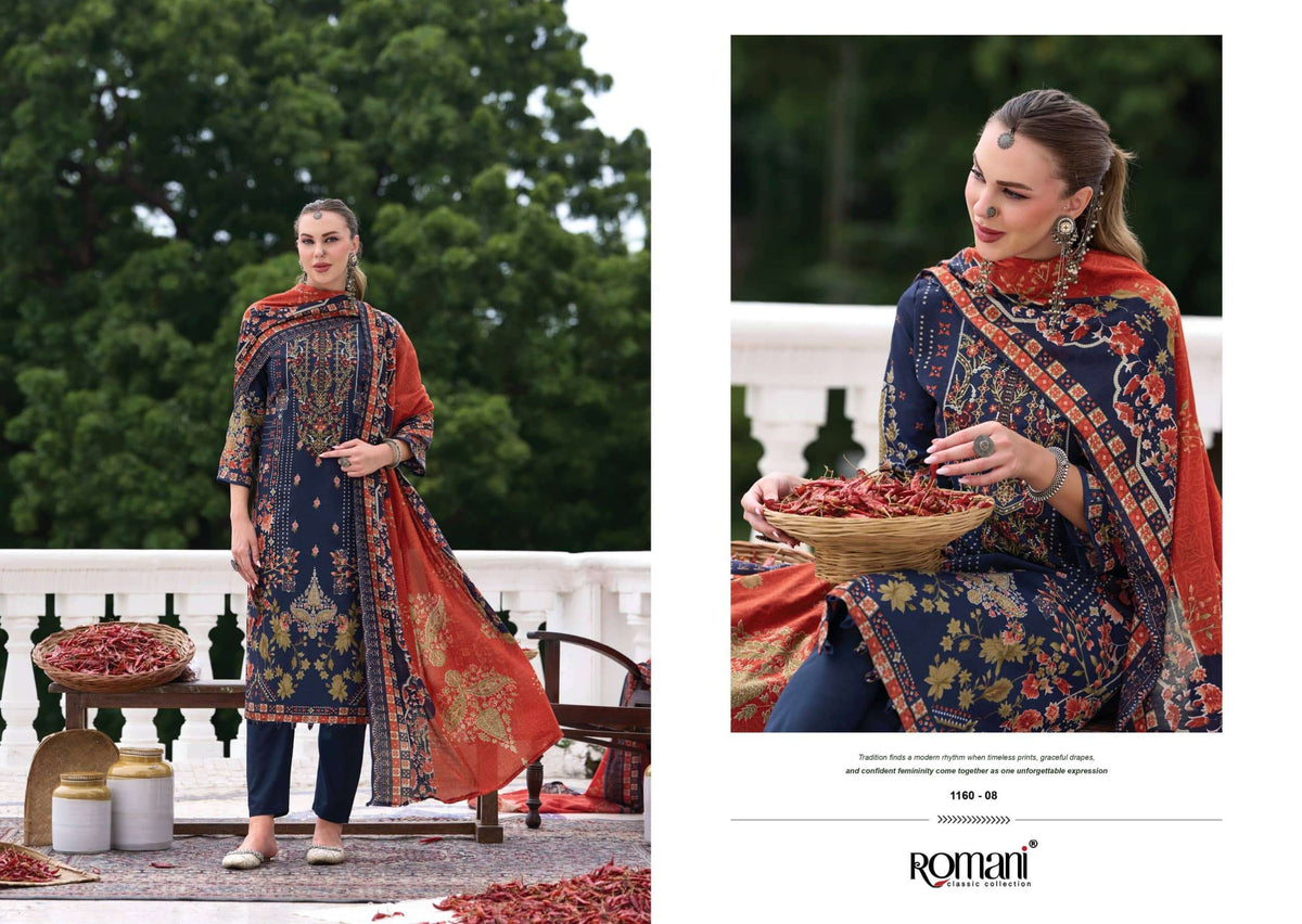 Romani Aarzu Vol-36 Cotton Printed Unstitched Dress Material