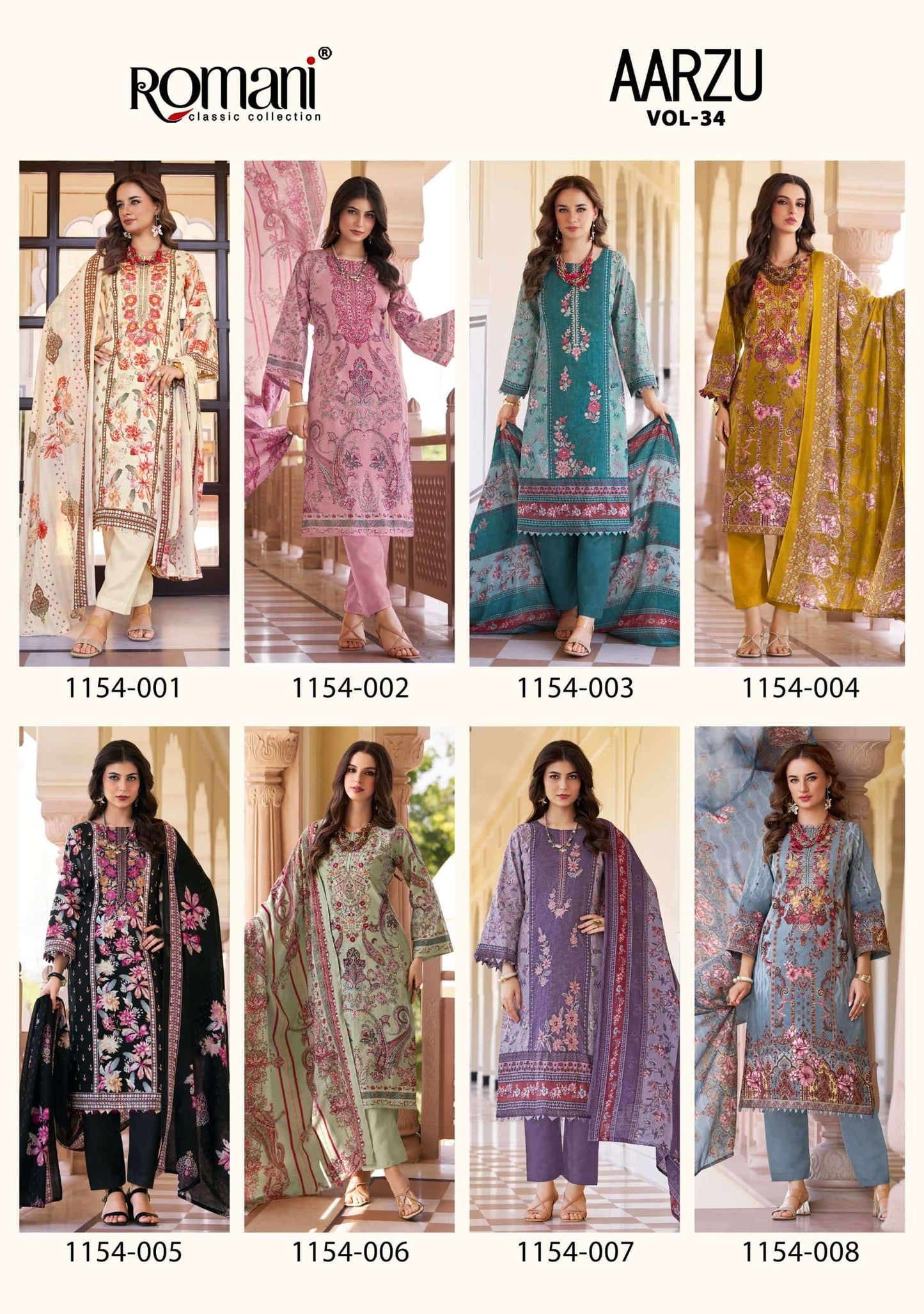 ROMANI Aarzu Vol-34 Cotton Pakistani Suit