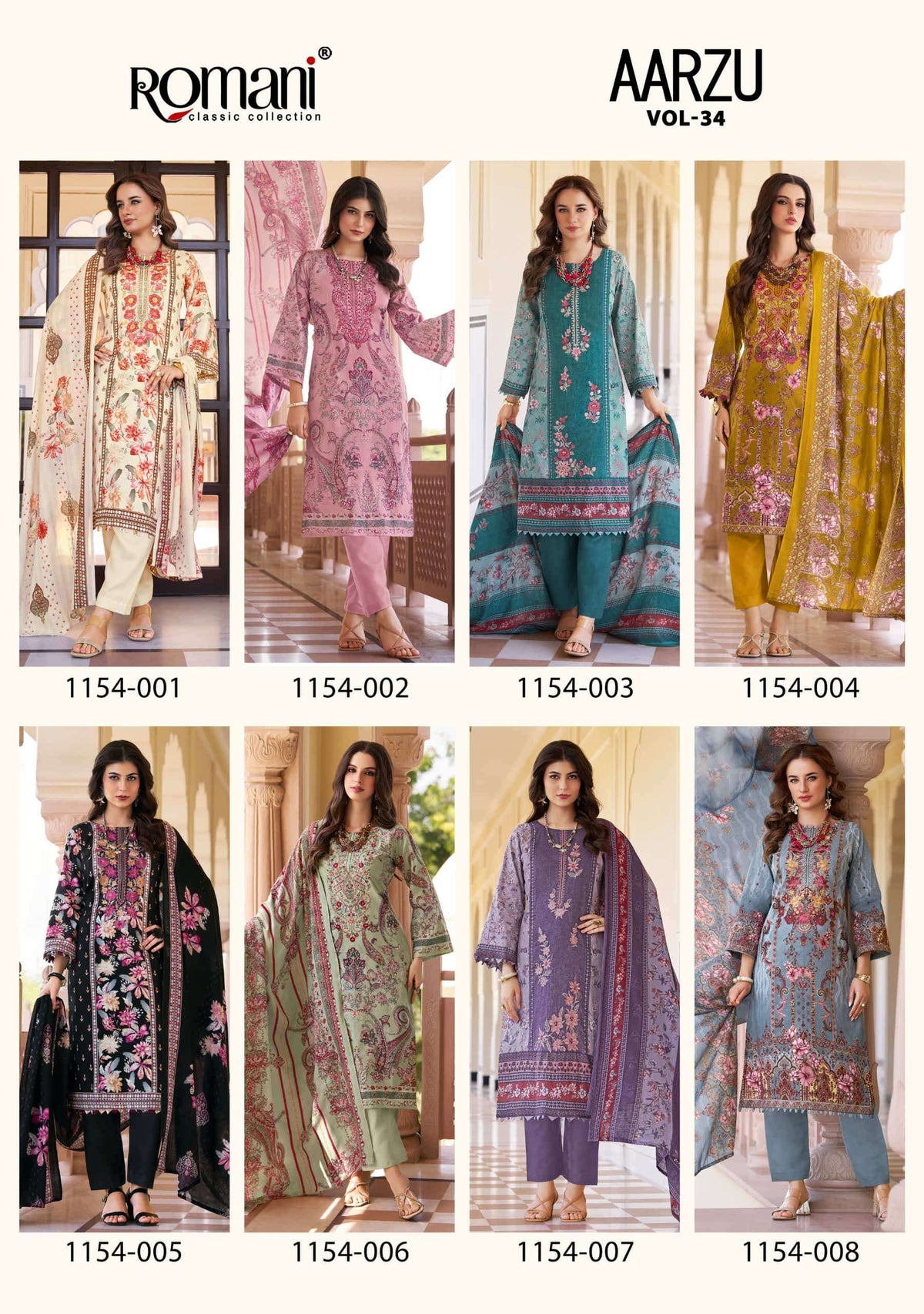 ROMANI Aarzu Vol-34 Cotton Pakistani Suit