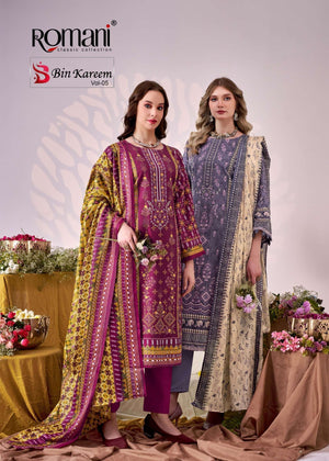 Romani Bin Kareem Vol 5 Soft Cotton Stitched Salwar Suit Set - Amrah Wholesale