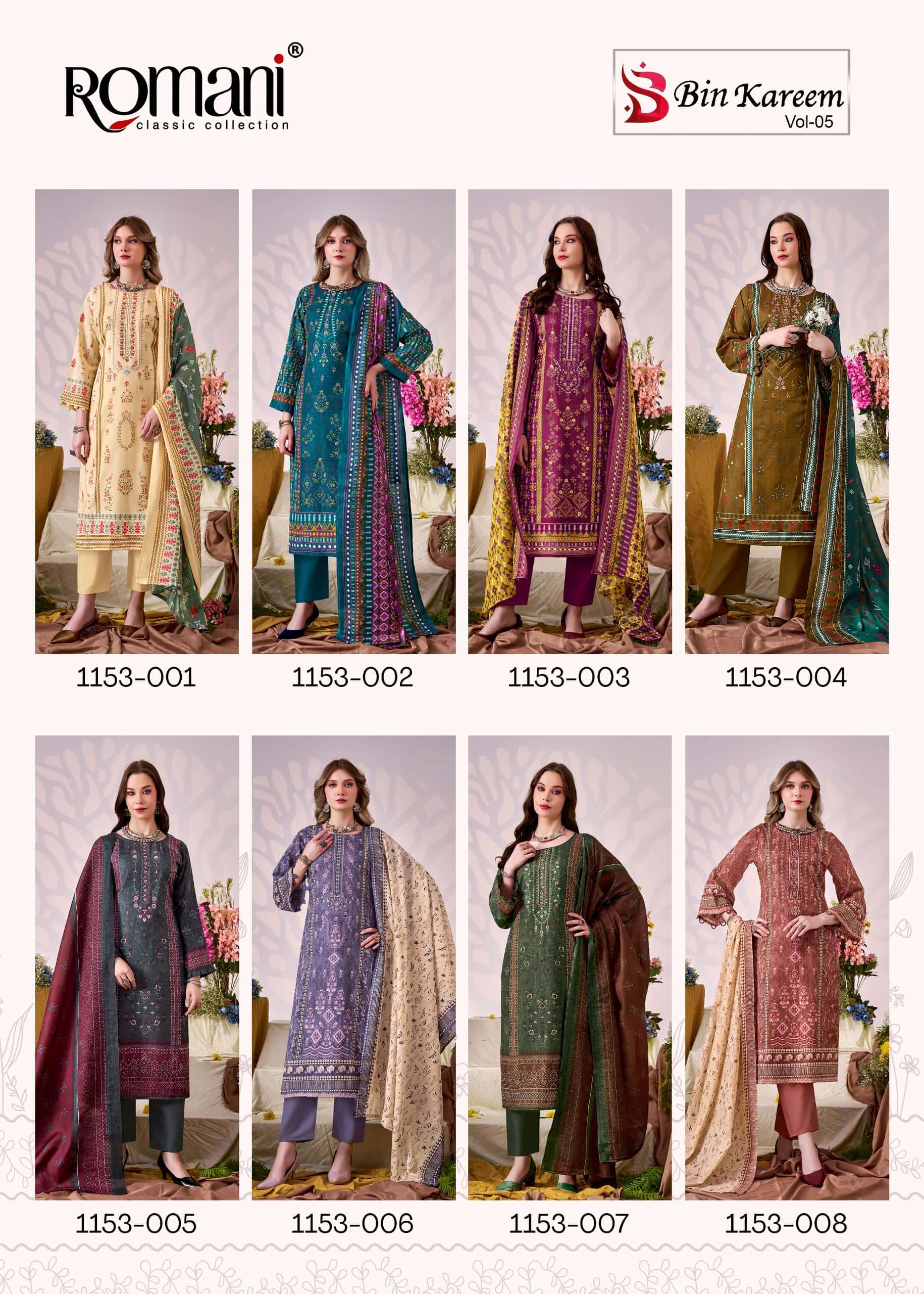 Romani Bin Kareem Vol 5 Soft Cotton Stitched Salwar Suit Set