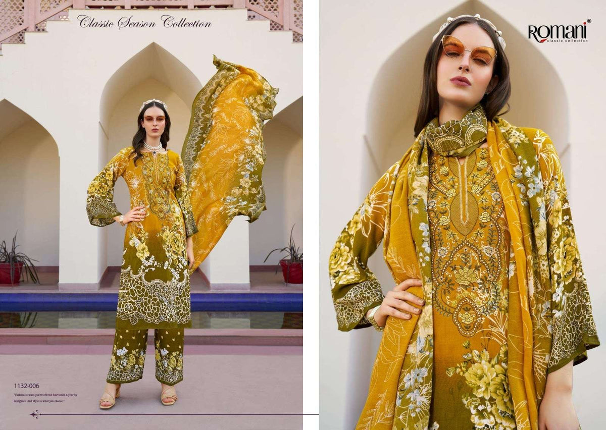 ROMANI MAHIRA VOL-7 Cotton Printed Embroidered Dress Material