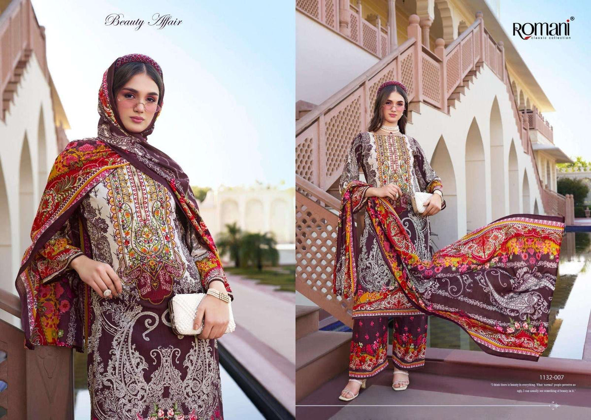 ROMANI MAHIRA VOL-7 Cotton Printed Embroidered Dress Material