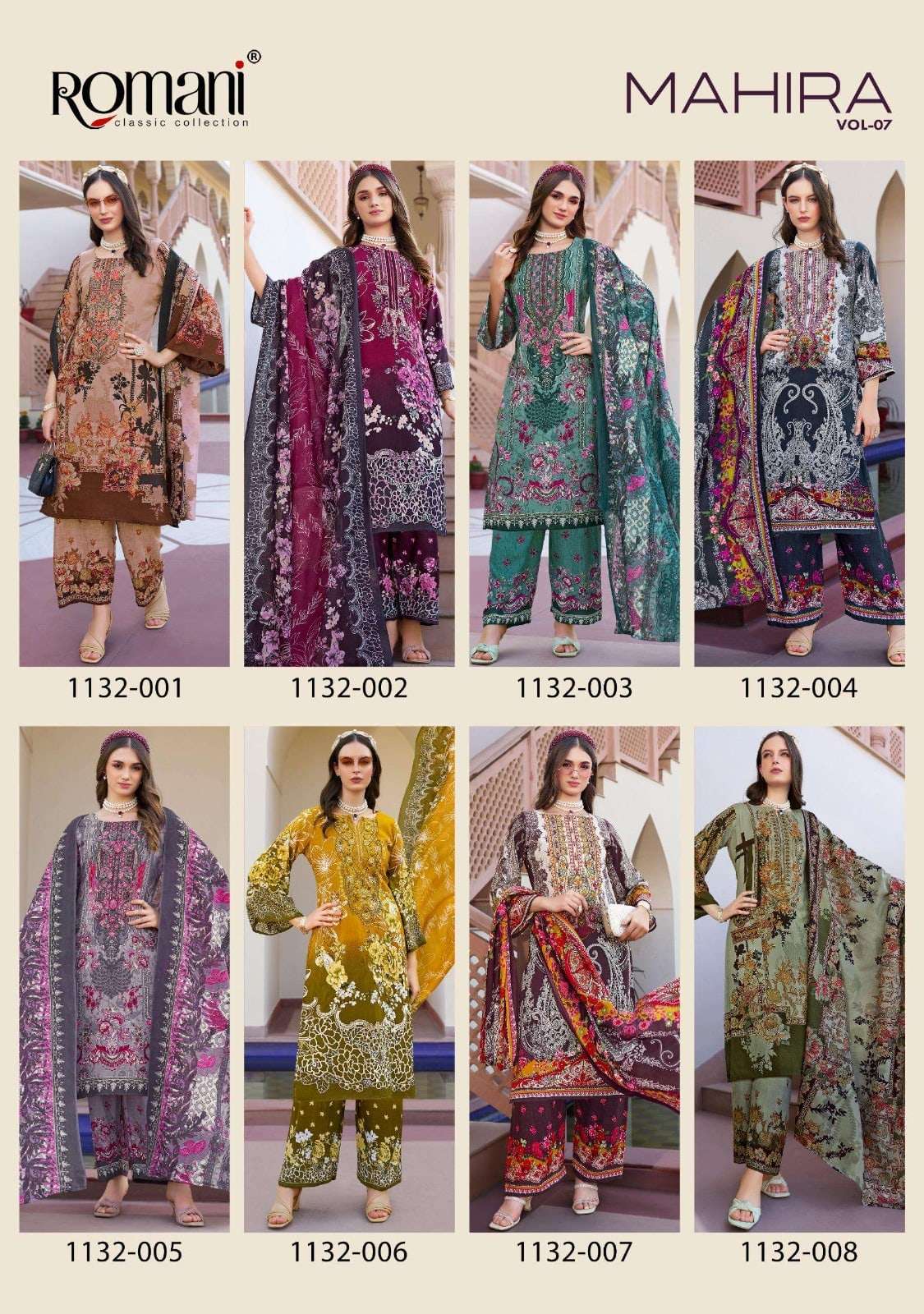 ROMANI MAHIRA VOL-7 Cotton Printed Embroidered Dress Material
