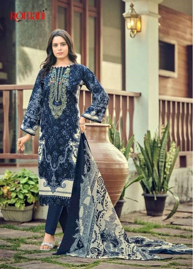 ROMANI NEEDLE WONDER VOL - 12 Cotton Pakistani Suit - Amrah Wholesale