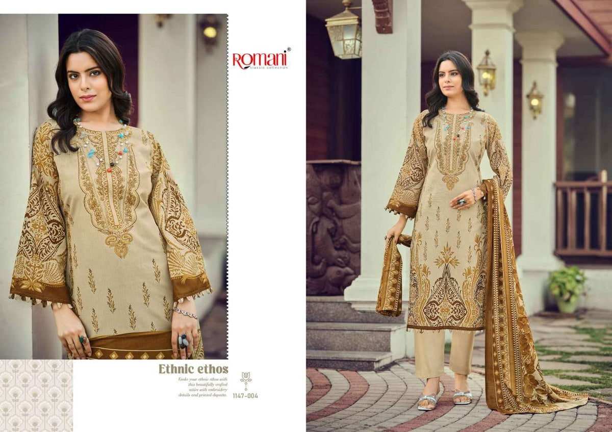 ROMANI NEEDLE WONDER VOL - 12 Cotton Pakistani Suit - Amrah Wholesale