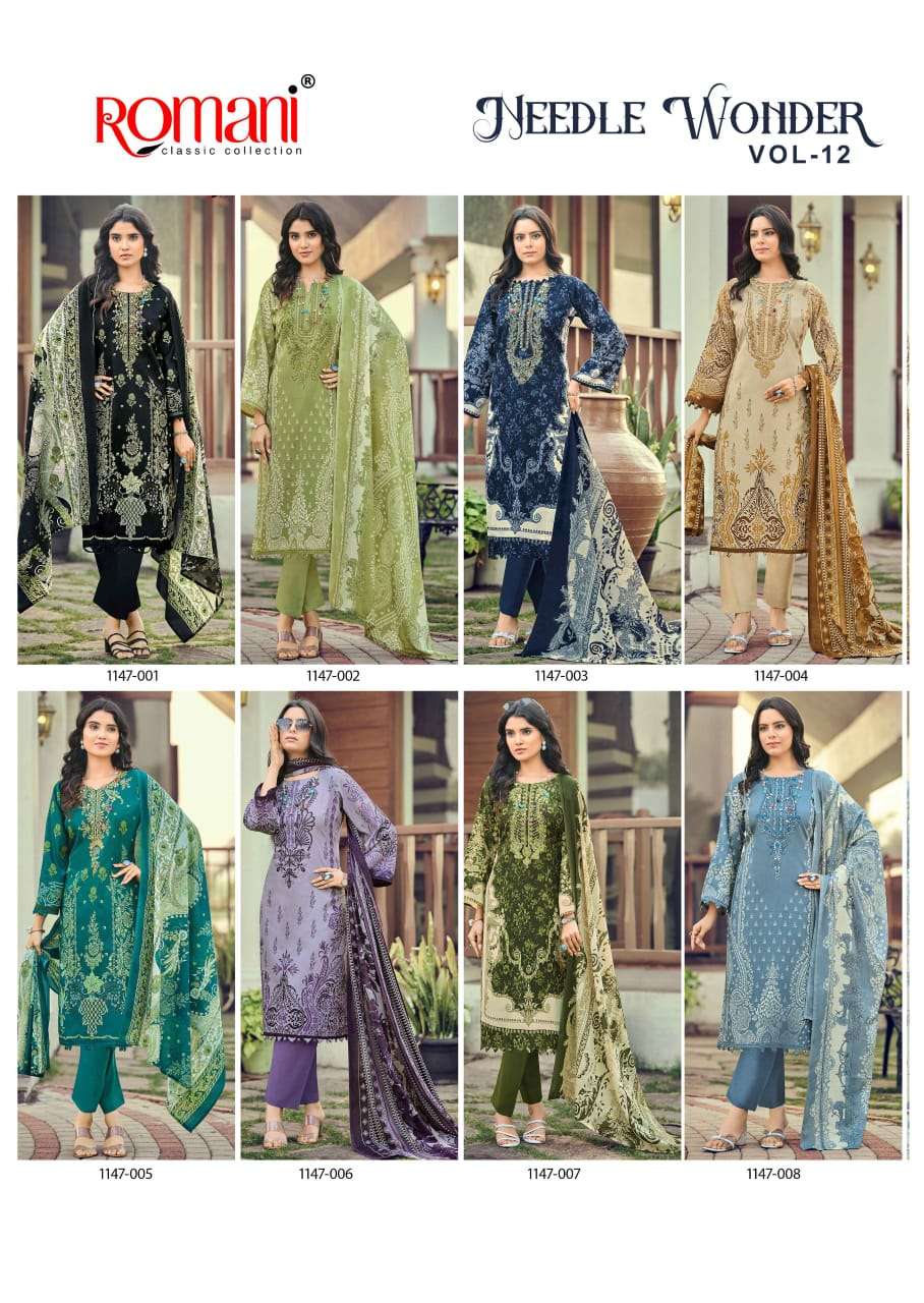 ROMANI NEEDLE WONDER VOL - 12 Cotton Pakistani Suit - Amrah Wholesale