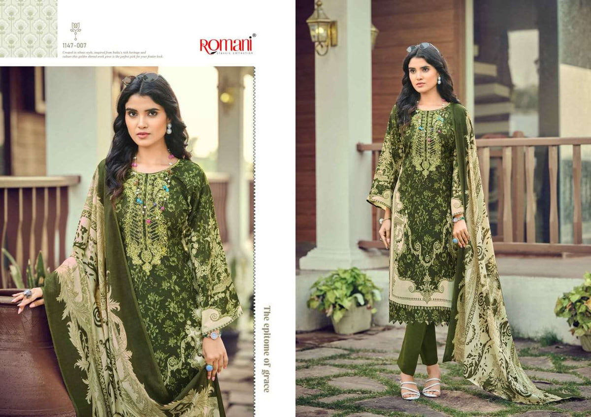 ROMANI NEEDLE WONDER VOL - 12 Cotton Pakistani Suit - Amrah Wholesale
