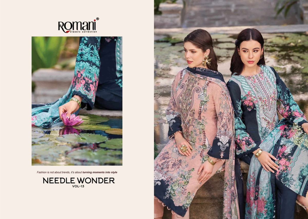 Romani Needle Wonder Vol 13 Cotton Dress Material - Amrah Wholesale