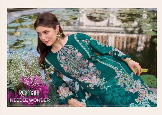 Romani Needle Wonder Vol 13 Cotton Dress Material - Amrah Wholesale