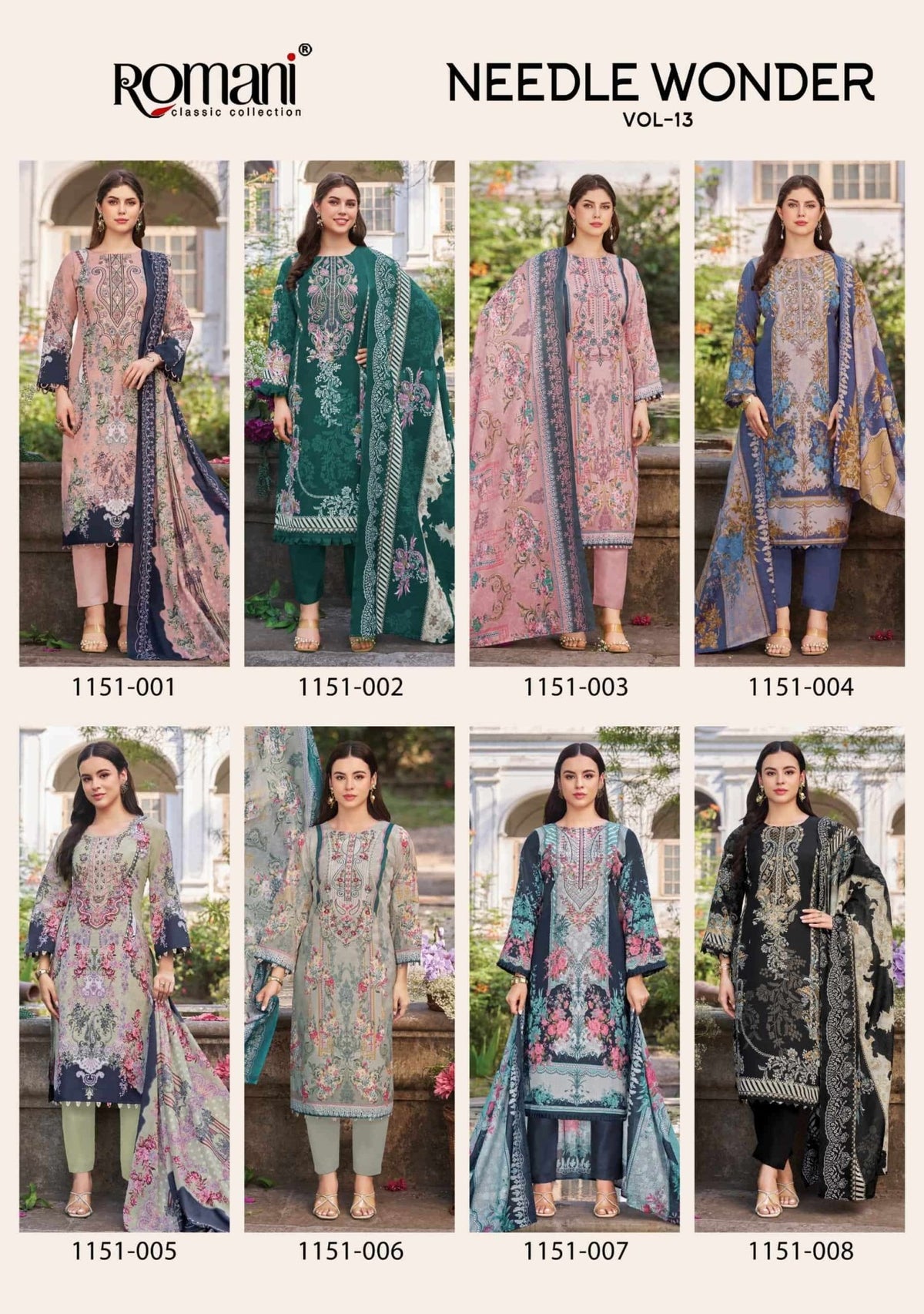 Romani Needle Wonder Vol 13 Cotton Dress Material - Amrah Wholesale