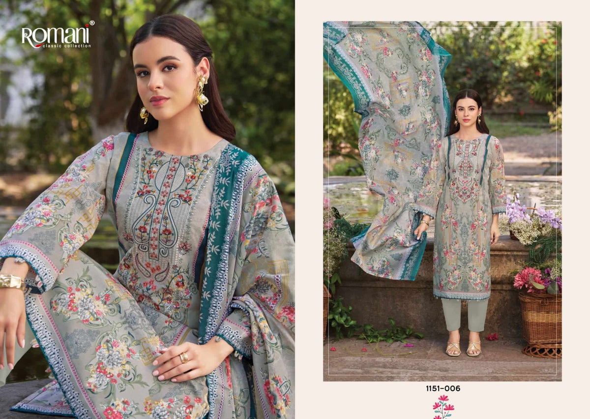 Romani Needle Wonder Vol 13 Cotton Dress Material - Amrah Wholesale
