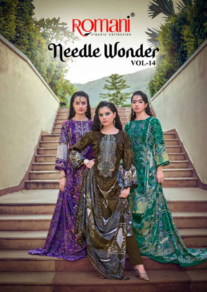 Romani Needle Wonder Vol 14 Premium Soft Cotton Dress Material